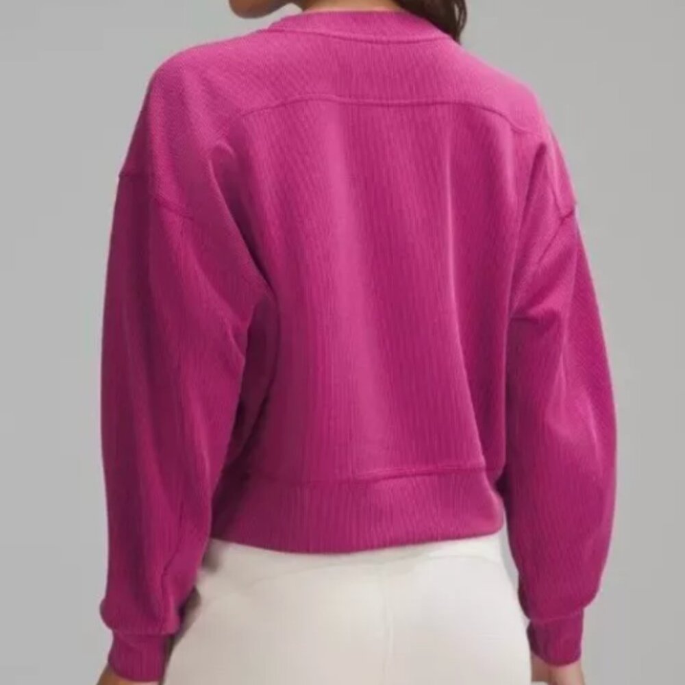 Lululemon Ribbed Softstreme Perfectly Oversized Cropped Crew Magenta